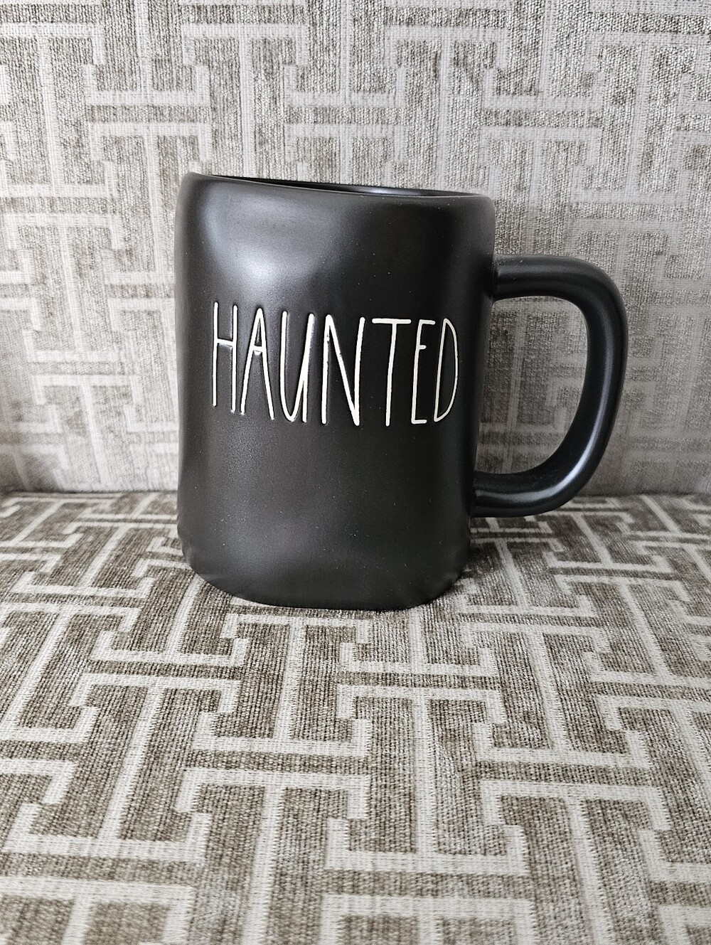 Rae Dunn HAUNTED Halloween Mug Matte Black Ceramic NWOT